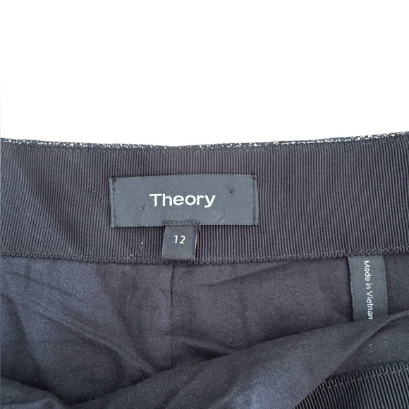 Theory Linen Blend Herring Melange Mini Skirt - Picture 3 of 9